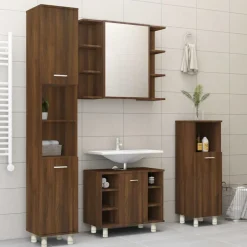 Badkamerkast 30x30x95 cm bewerkt hout><noscript><img width=