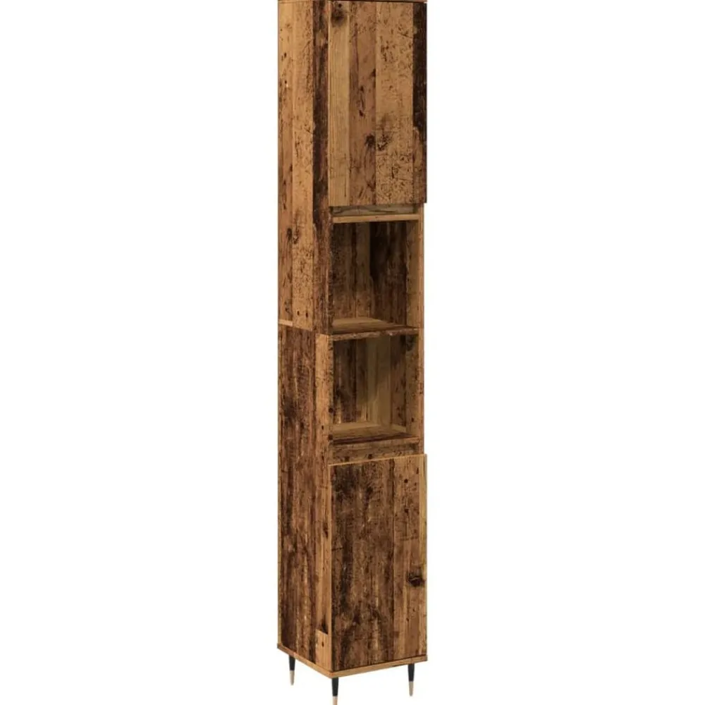 Meubelsets*vidaXL Badkamerkast 30x30x190 cm bewerkt hout kleurig Oud hout