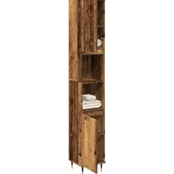 Meubelsets*vidaXL Badkamerkast 30x30x190 cm bewerkt hout kleurig Oud hout