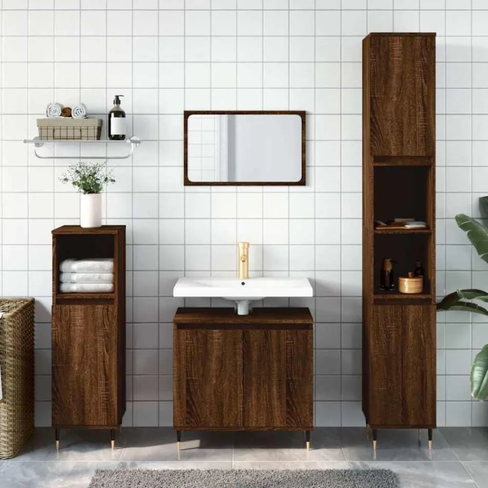 Badkamerkast 58x33x60 cm bewerkt hout>vidaXL Clearance