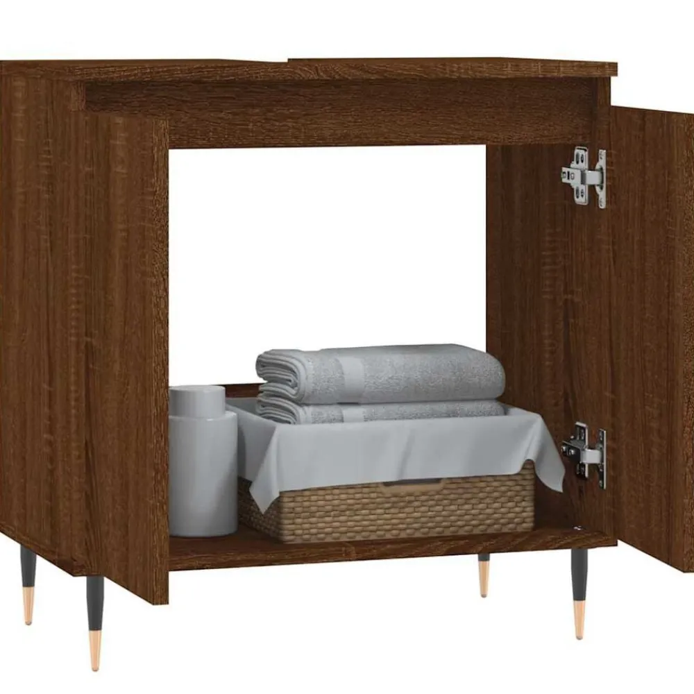 Badkamerkast 58x33x60 cm bewerkt hout>vidaXL Clearance