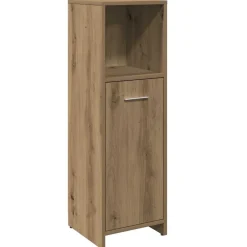Badkamerkast 30x30x95 cm bewerkt hout artisanaal eikenkleur>vidaXL Discount
