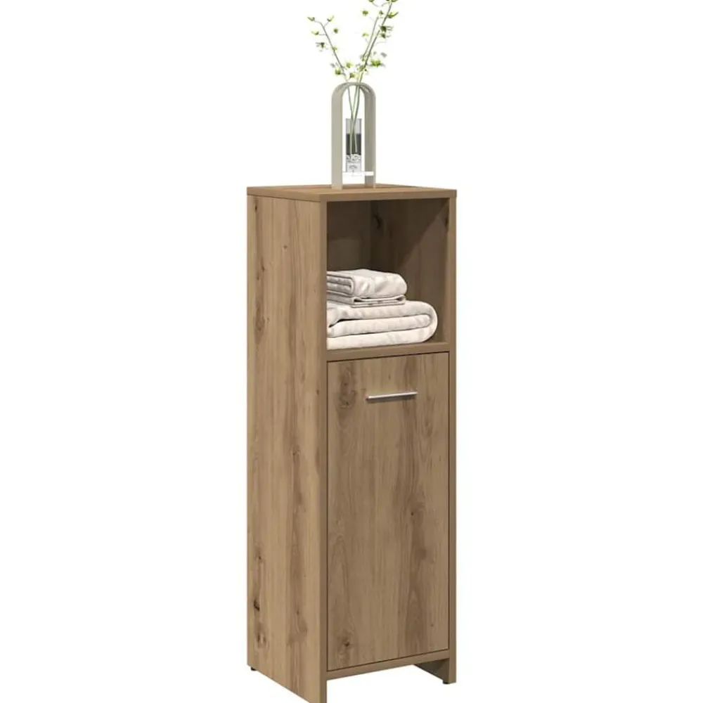 Badkamerkast 30x30x95 cm bewerkt hout artisanaal eikenkleur>vidaXL Discount