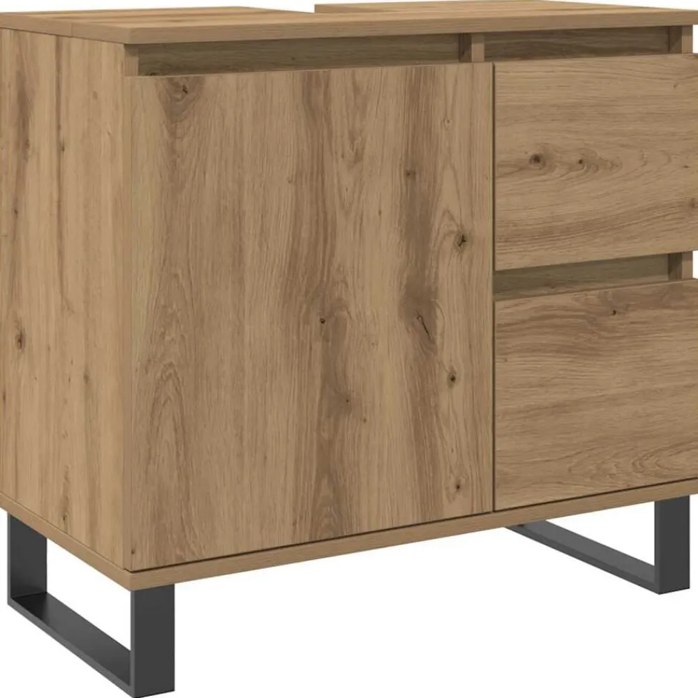 Badkamerkast 65x33x60 cm bewerkt hout>vidaXL Online