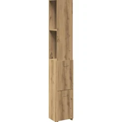 Badkamerkast 25x25x170 cm bewerkt hout>vidaXL Outlet