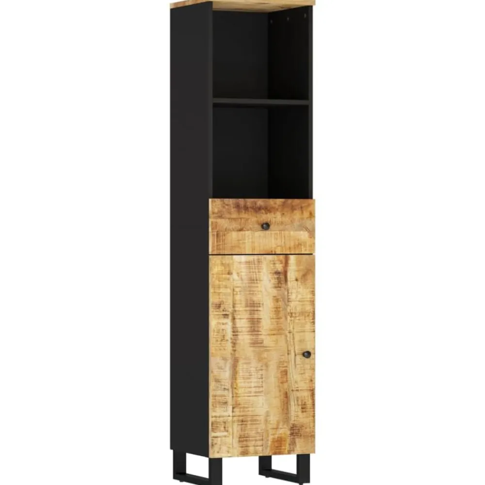 Meubelsets*vidaXL Badkamerkast 38x33x160 cm massief mangohout Lichtbruin