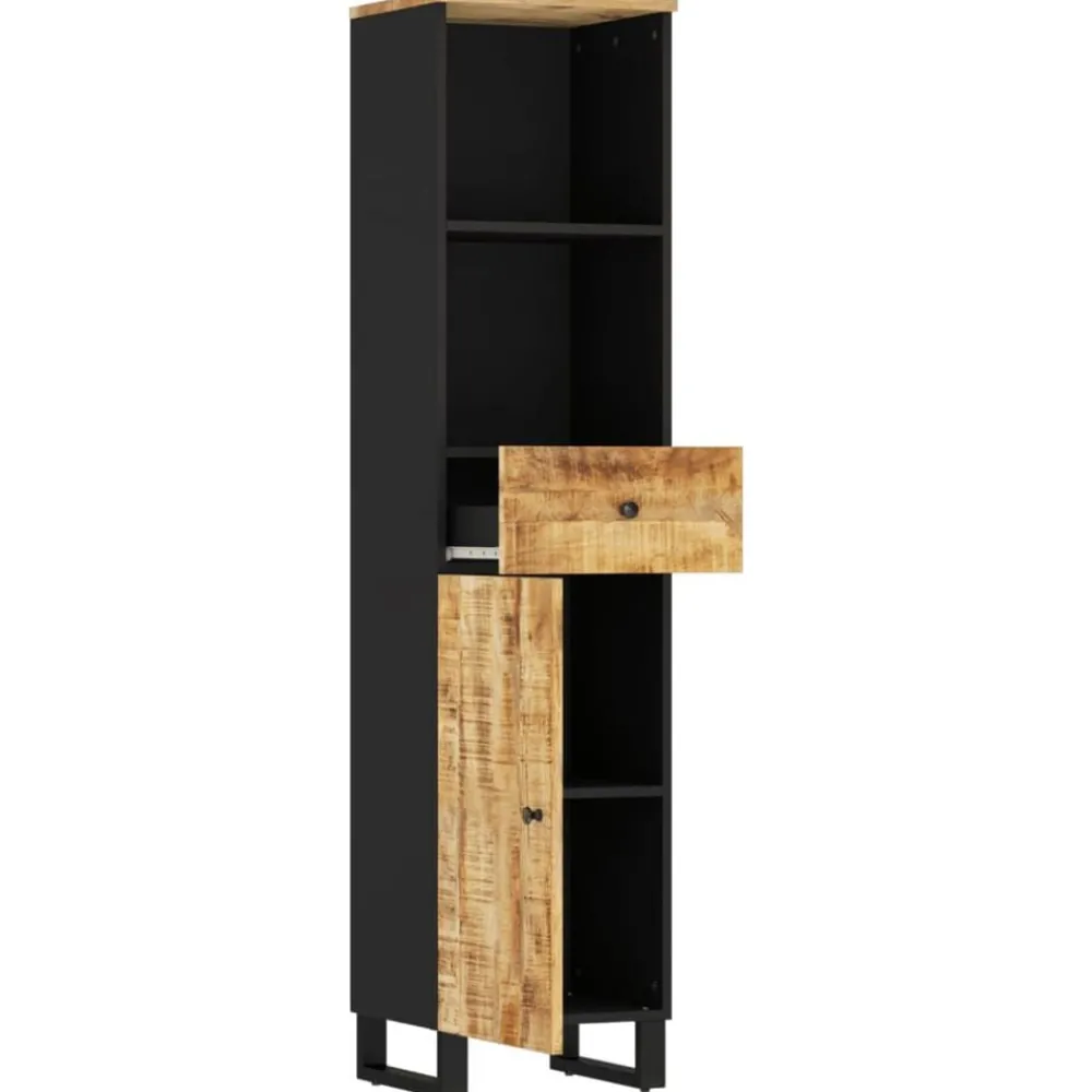Meubelsets*vidaXL Badkamerkast 38x33x160 cm massief mangohout Lichtbruin