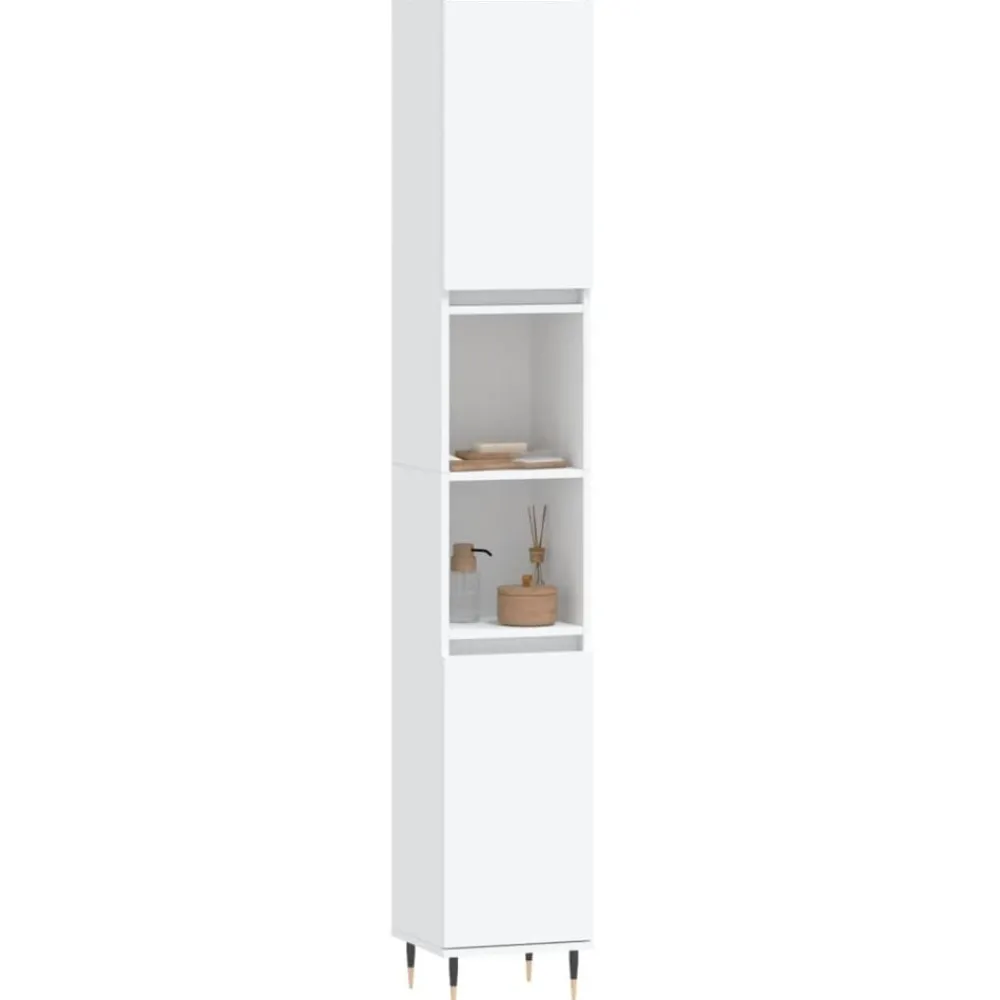 Badkamerkast 30x30x190 cm bewerkt hout>vidaXL Hot