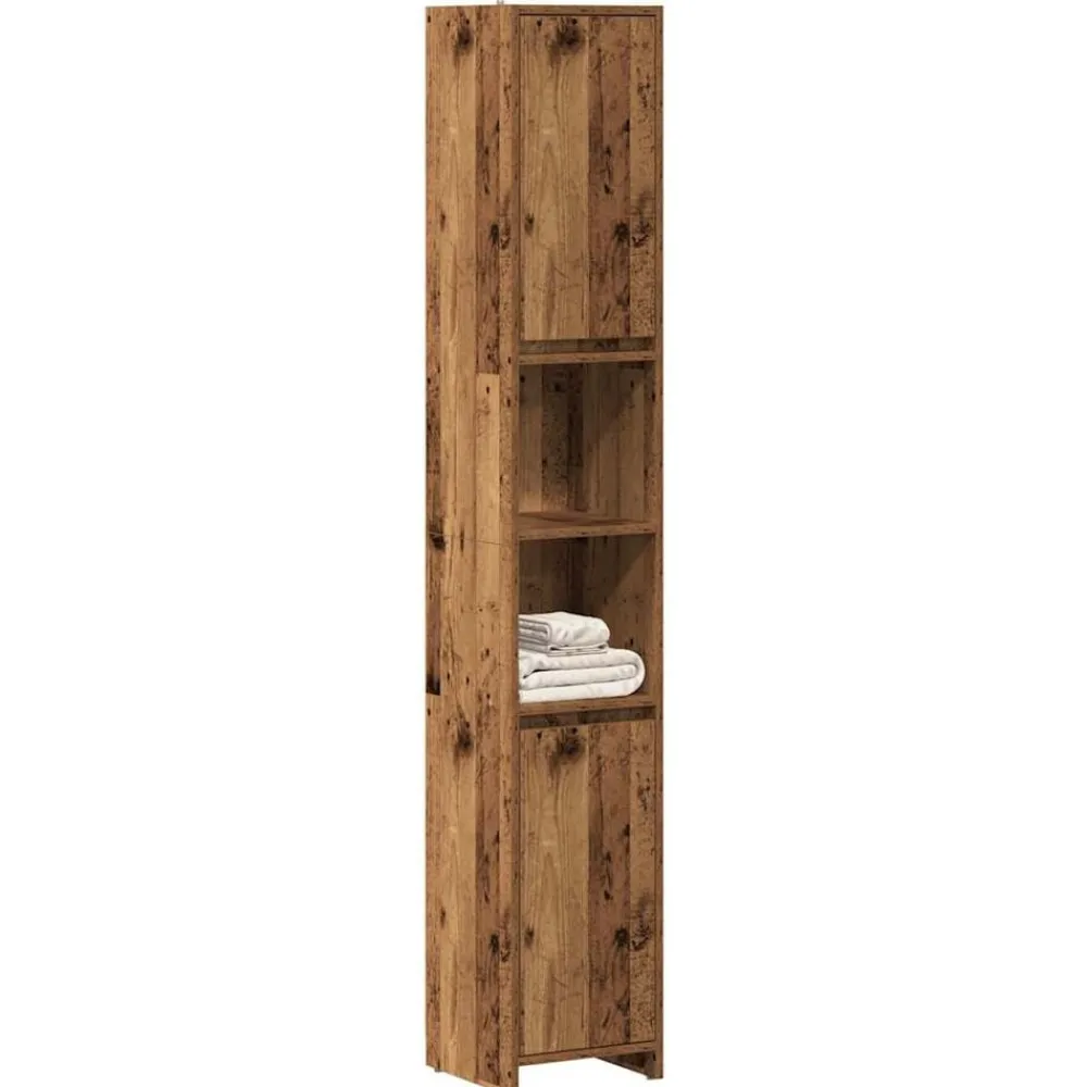 Meubelsets*vidaXL Badkamerkast 30x30x183,5 cm bewerkt hout kleurig Oud hout