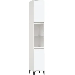 Kasten & Opbergmeubelen*vidaXL Badkamerkast 30x30x190 cm bewerkt hout Wit