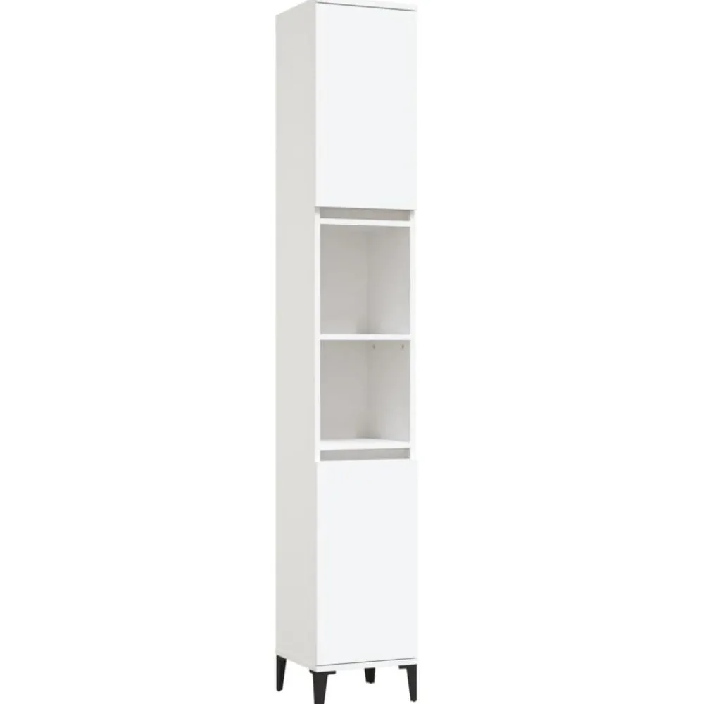 Kasten & Opbergmeubelen*vidaXL Badkamerkast 30x30x190 cm bewerkt hout Wit