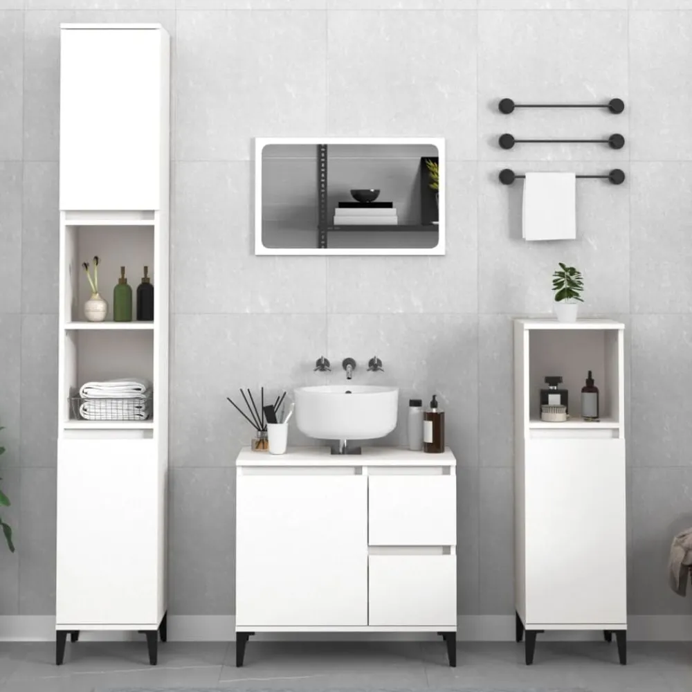 Kasten & Opbergmeubelen*vidaXL Badkamerkast 30x30x190 cm bewerkt hout Wit