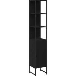 Kasten & Opbergmeubelen*vidaXL Badkamerkast 33 x 33 x 185,5 cm Bewerkt hout Zwart eiken