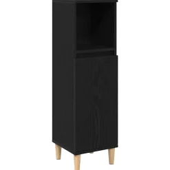 Meubelsets*vidaXL Badkamerkast 30 x 30 x 100 cm Bewerkt hout Zwart eiken