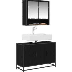 Badkamerkast 90 x 33 x 60 cm Bewerkt hout><noscript><img width=