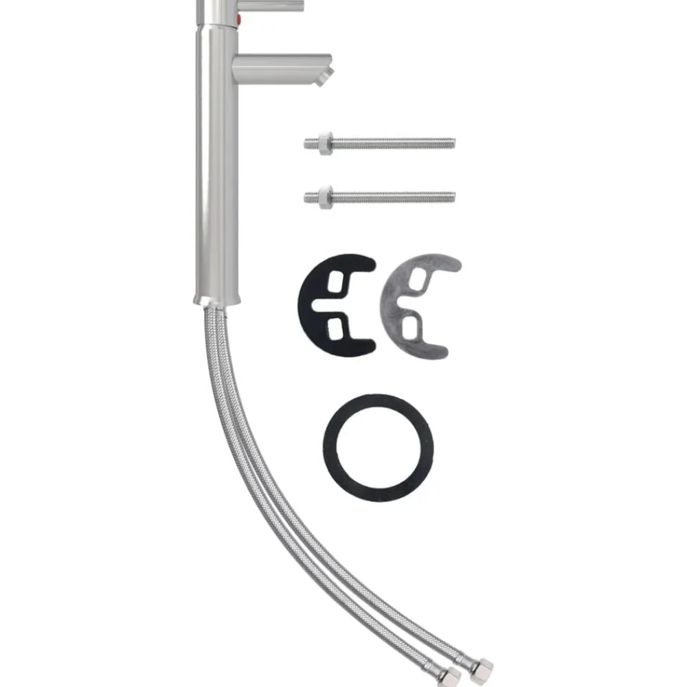 Sanitair & Loodgietersbenodigdheden*vidaXL Badkamermengkraan 12x30 cm kleurig Zilver