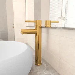 Sanitair & Loodgietersbenodigdheden*vidaXL Badkamermengkraan 12x30 cm kleurig Goud