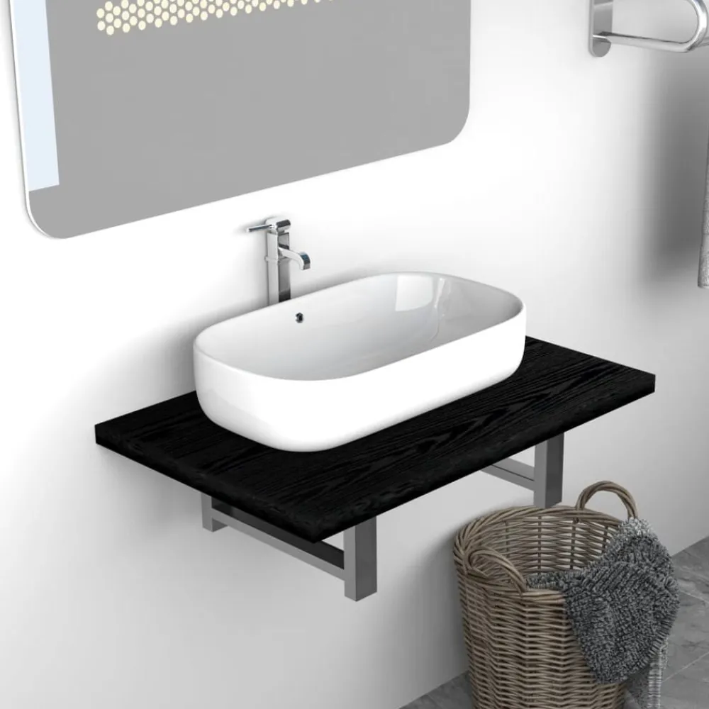 Meubelsets*vidaXL Badkamermeubel 60x40x16,3 cm Zwart