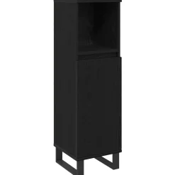 Badkamermeubelset met opslag 3 pcs Zwart Bewerkt hout><noscript><img width=