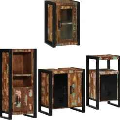 Meubelsets*vidaXL Badkamermeubelset 4 pcs Multikleur Massief gerecycled hout