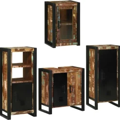Meubelsets*vidaXL Badkamermeubelset 4 pcs Multikleur Massief gerecycled hout