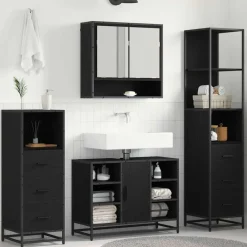 Badkamermeubelset met lade 3 pcs Bewerkt hout>vidaXL Hot