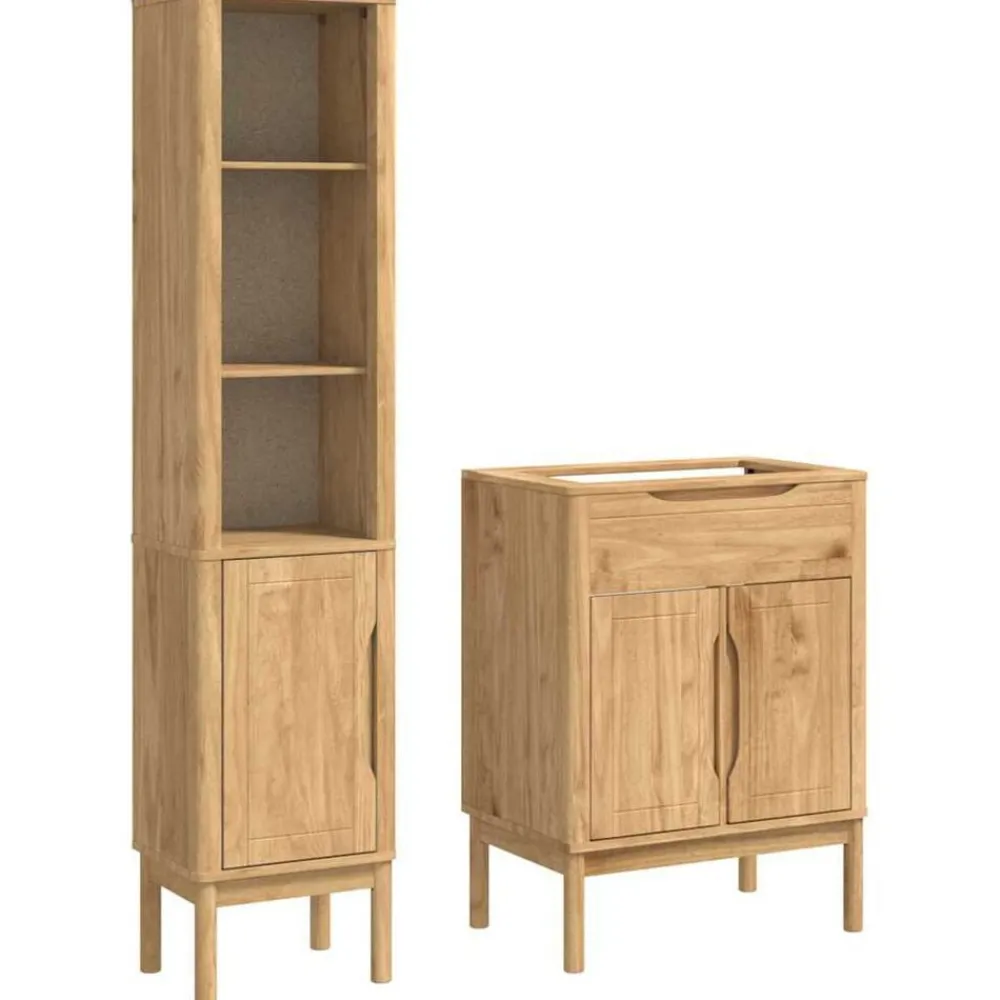 Badkamermeubelset FLORO 2 pcs Massief Vurenhout>vidaXL Sale