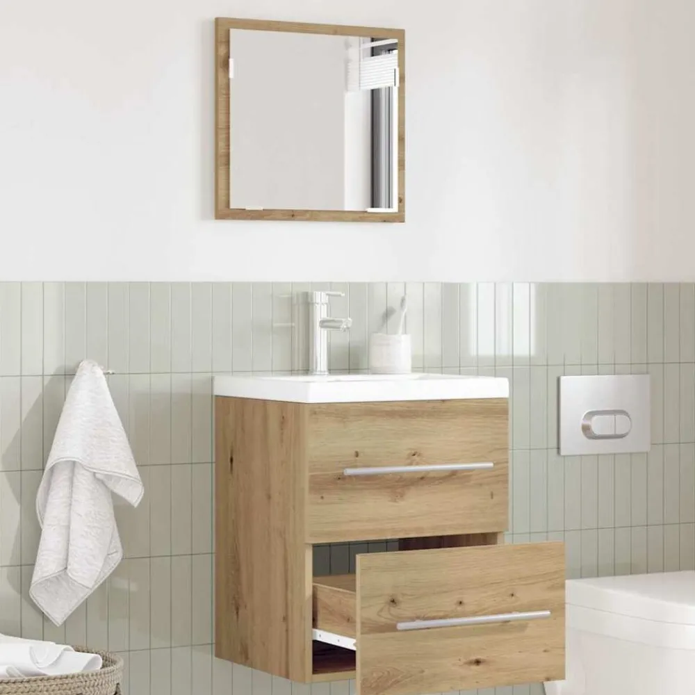 Badkamermeubelset met lade met opslag Bruin 41 x 38,5 x 48 cm>vidaXL Discount