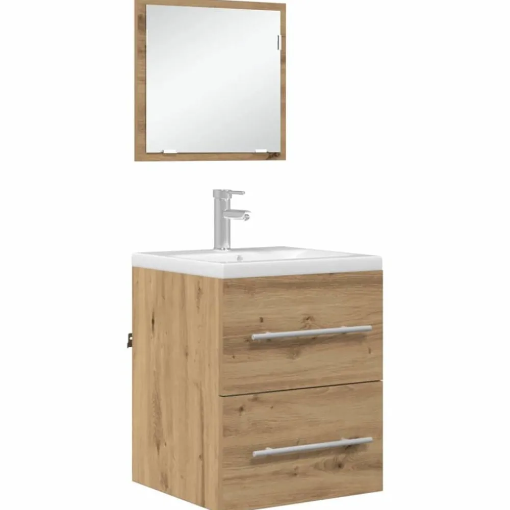 Badkamermeubelset met lade met opslag Bruin 41 x 38,5 x 48 cm>vidaXL Discount
