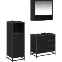 Badkamermeubelset met lade 3 pcs Bewerkt hout>vidaXL Outlet