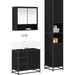 Badkamermeubelset met lade 3 pcs Bewerkt hout><noscript><img width=