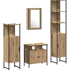 Badkamermeubelset 4 pcs Bewerkt hout>vidaXL Best