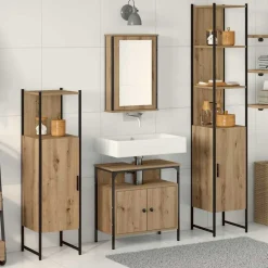 Badkamermeubelset 4 pcs Bewerkt hout>vidaXL Best