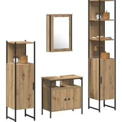 Badkamermeubelset 4 pcs Bewerkt hout><noscript><img width=