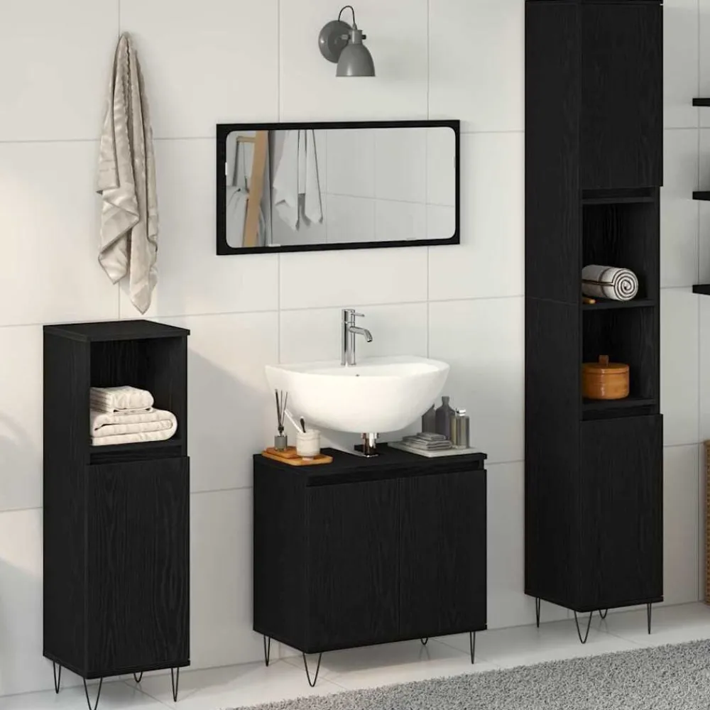 Badkamermeubelset met opslag 3 pcs 30 x 30 x 190 cm>vidaXL Online