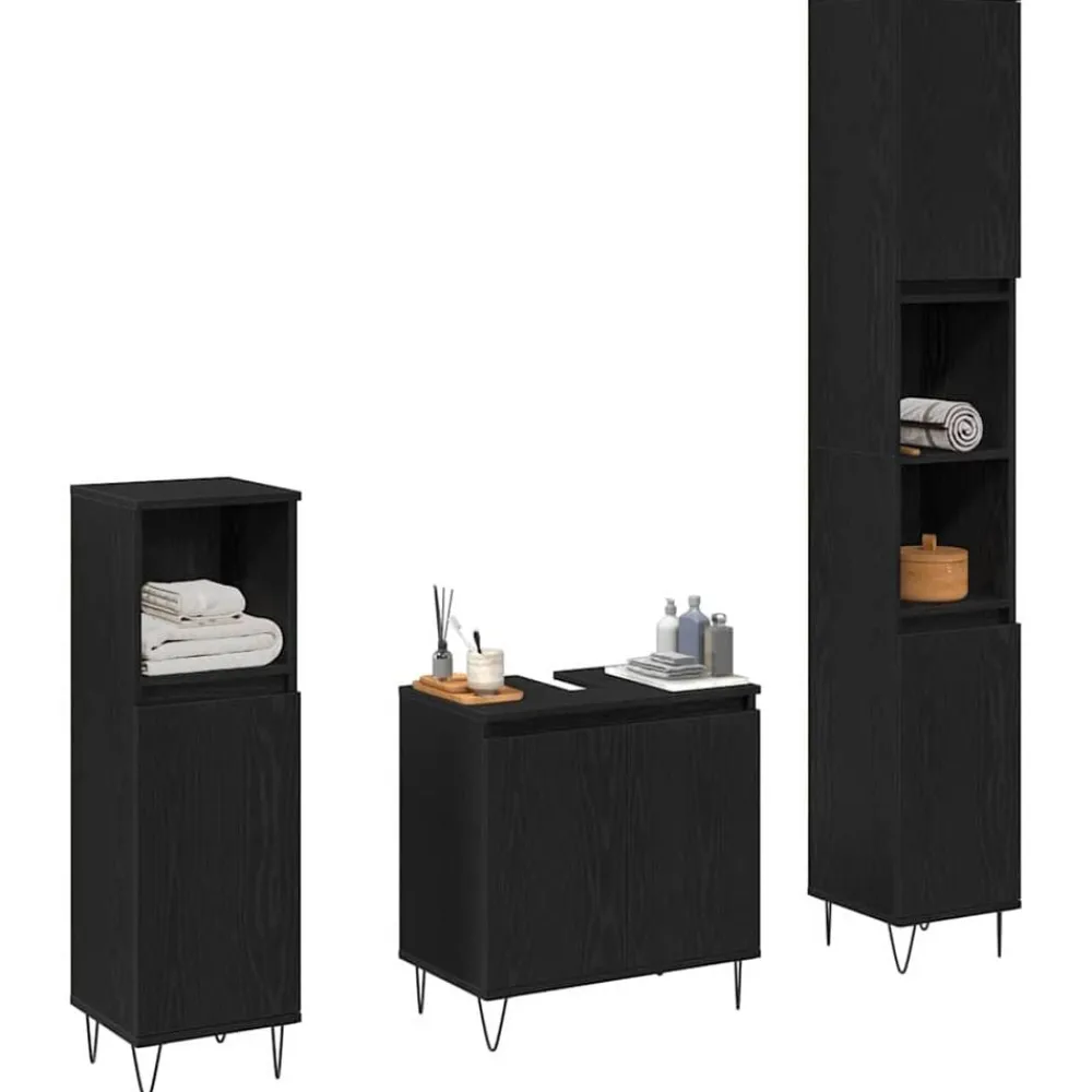 Badkamermeubelset met opslag 3 pcs 30 x 30 x 190 cm>vidaXL Online