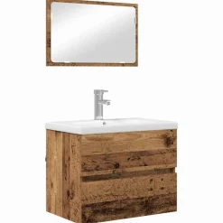 Meubelsets*vidaXL Badkamermeubelset met lade 3 pcs Bewerkt hout Oud hout
