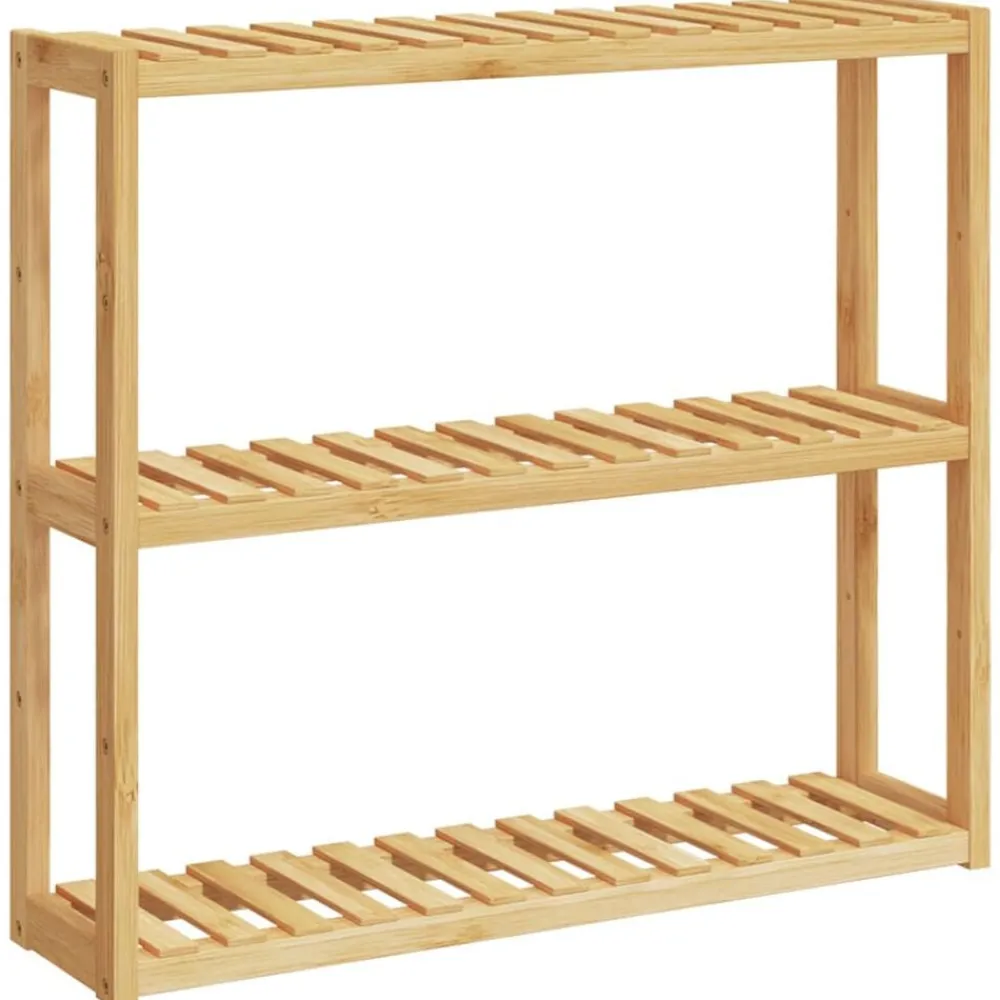 Badkamerrek 3-laags wandmontage 60x15x54 cm bamboe>vidaXL Hot
