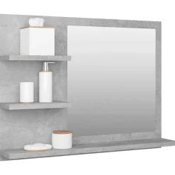 Kasten & Opbergmeubelen*vidaXL Badkamerspiegel 60x10,5x45 cm bewerkt hout Betongrijs