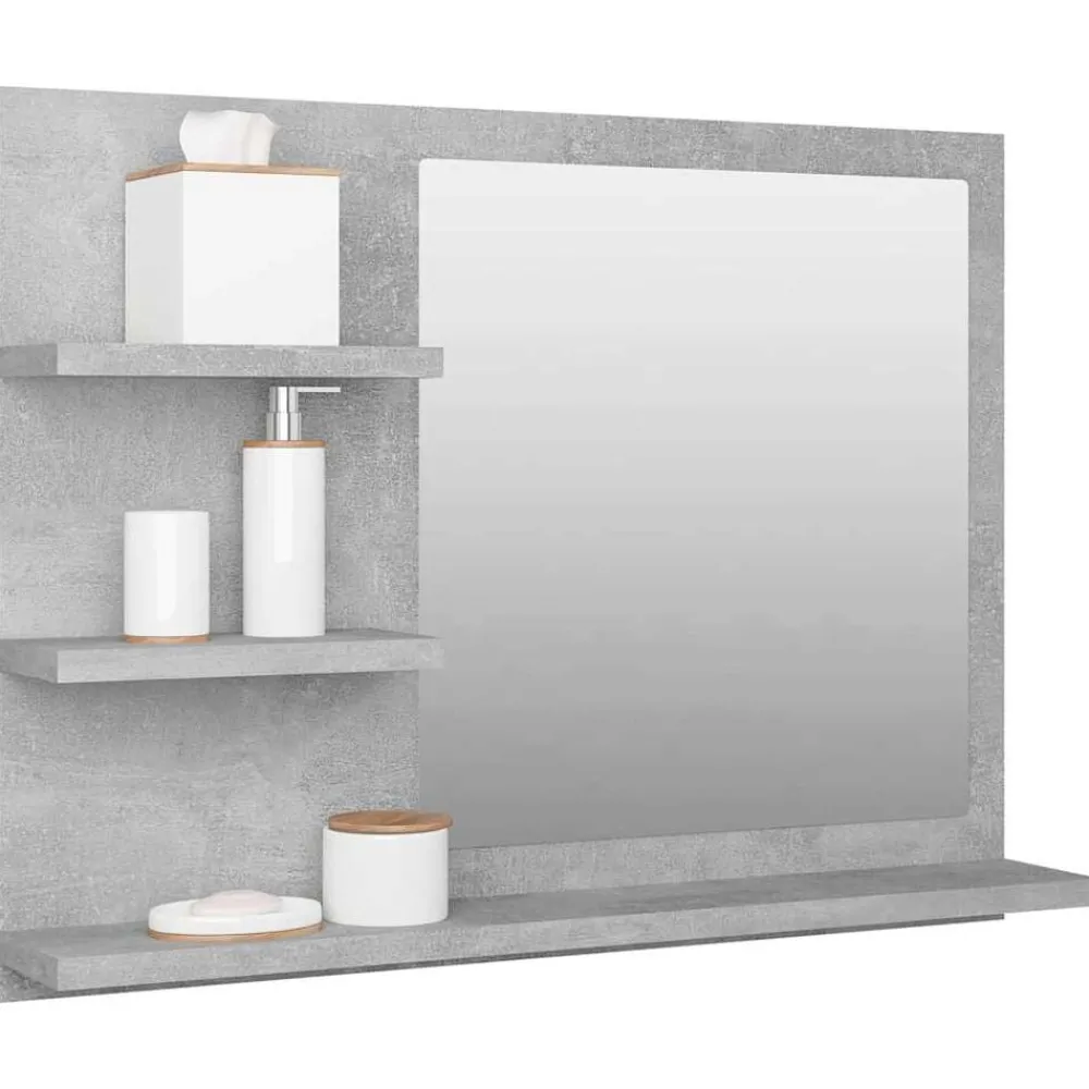 Kasten & Opbergmeubelen*vidaXL Badkamerspiegel 60x10,5x45 cm bewerkt hout Betongrijs