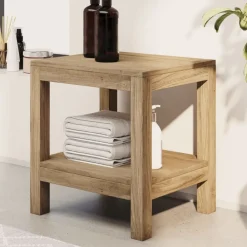 Badkamertafel 45x35x45 cm massief teakhout>vidaXL Best
