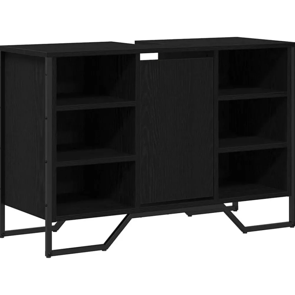 Meubelsets*vidaXL Badkamertenk te kast 91 x 35 x 60 cm Bewerkt hout Zwart eiken