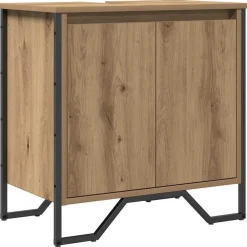 Meubelsets*vidaXL Badkamertenk te kast Artisan Eiken 60 x 35 x 60 cm Bewerkt hout artisanaal eikenkleurig