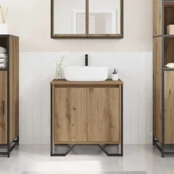 Meubelsets*vidaXL Badkamertenk te kast Artisan Eiken 60 x 35 x 60 cm Bewerkt hout artisanaal eikenkleurig