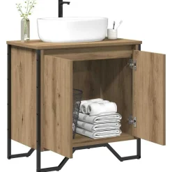 Meubelsets*vidaXL Badkamertenk te kast Artisan Eiken 60 x 35 x 60 cm Bewerkt hout artisanaal eikenkleurig