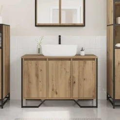 Badkamertenk te kast Artisan Eiken 91 x 35 x 60 cm Bewerkt hout>vidaXL Sale