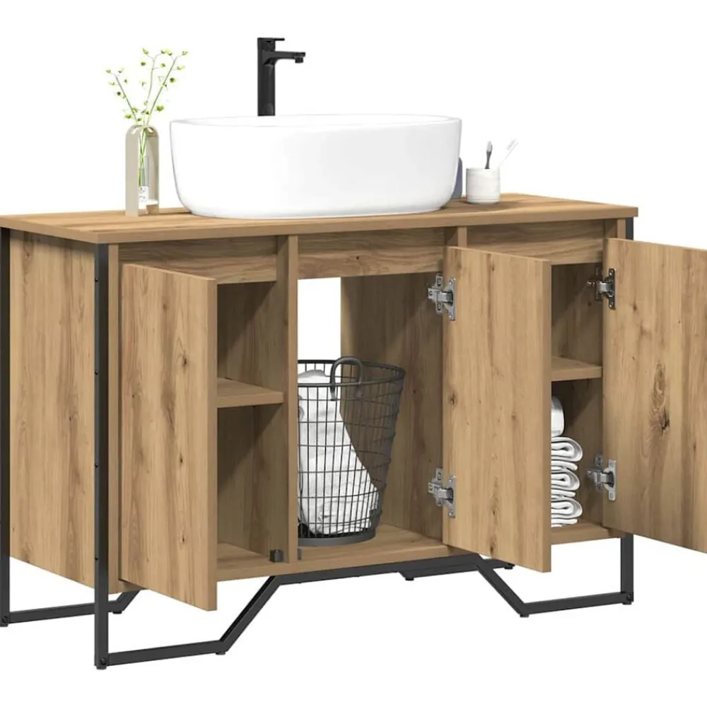 Badkamertenk te kast Artisan Eiken 91 x 35 x 60 cm Bewerkt hout>vidaXL Sale