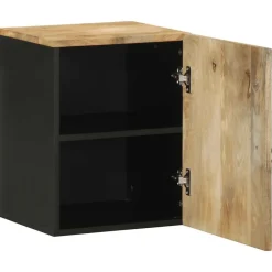 Meubelsets*vidaXL Badkamerwandkast 38x33,5x48 cm massief mangohout zwart