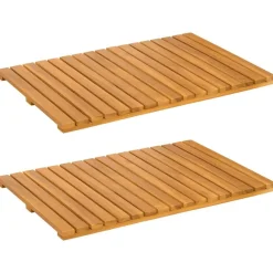 Badmat Effen Bruin 60 x 40 cm Hout>vidaXL Online