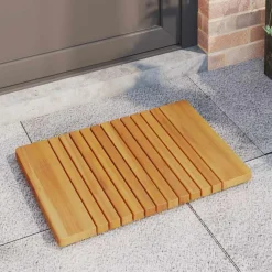Badmat Effen Bruin 59 x 40 cm Hout>vidaXL Clearance